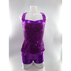 Dance Costume Large Child Purple A Wish Come True V1350 Jazz Tap Theater 2 pc
